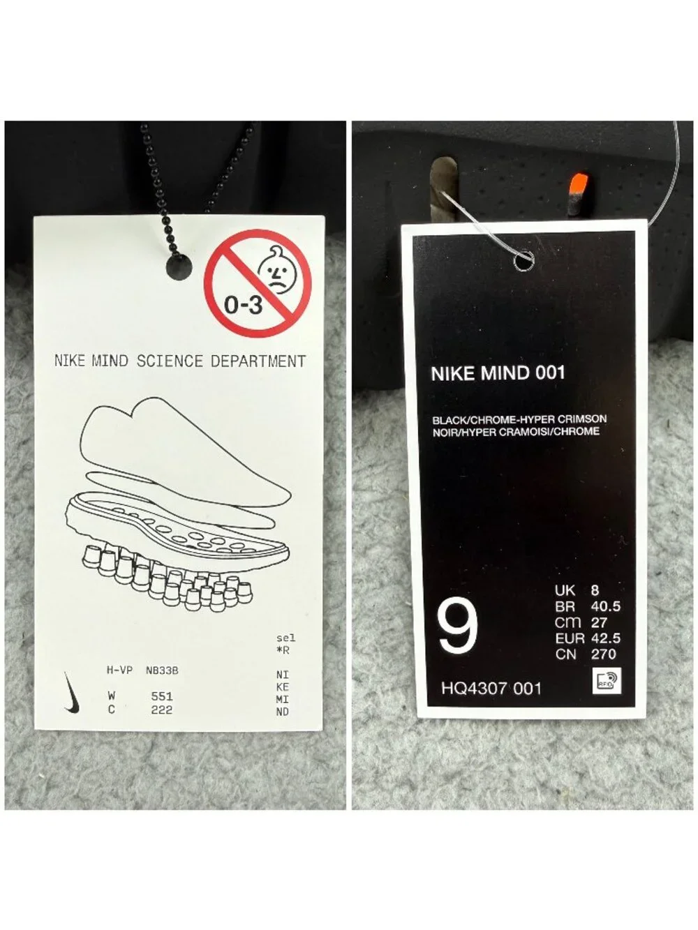 Nike Mind 001 Slides Mens 9 Shoes Black Chrome Sensory Mules 2026 HQ4307-001